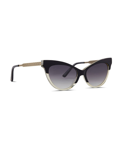 Patricia Nash Monroe Cateye Sunglasses - Black/Champagne