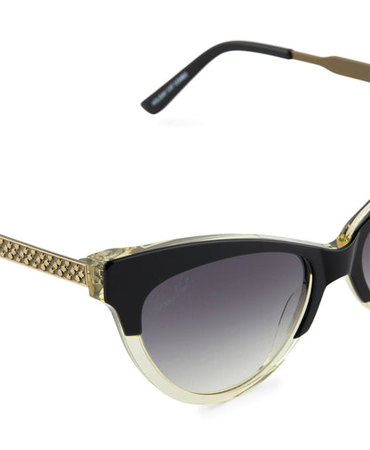 Patricia Nash Monroe Cateye Sunglasses - Black/Champagne