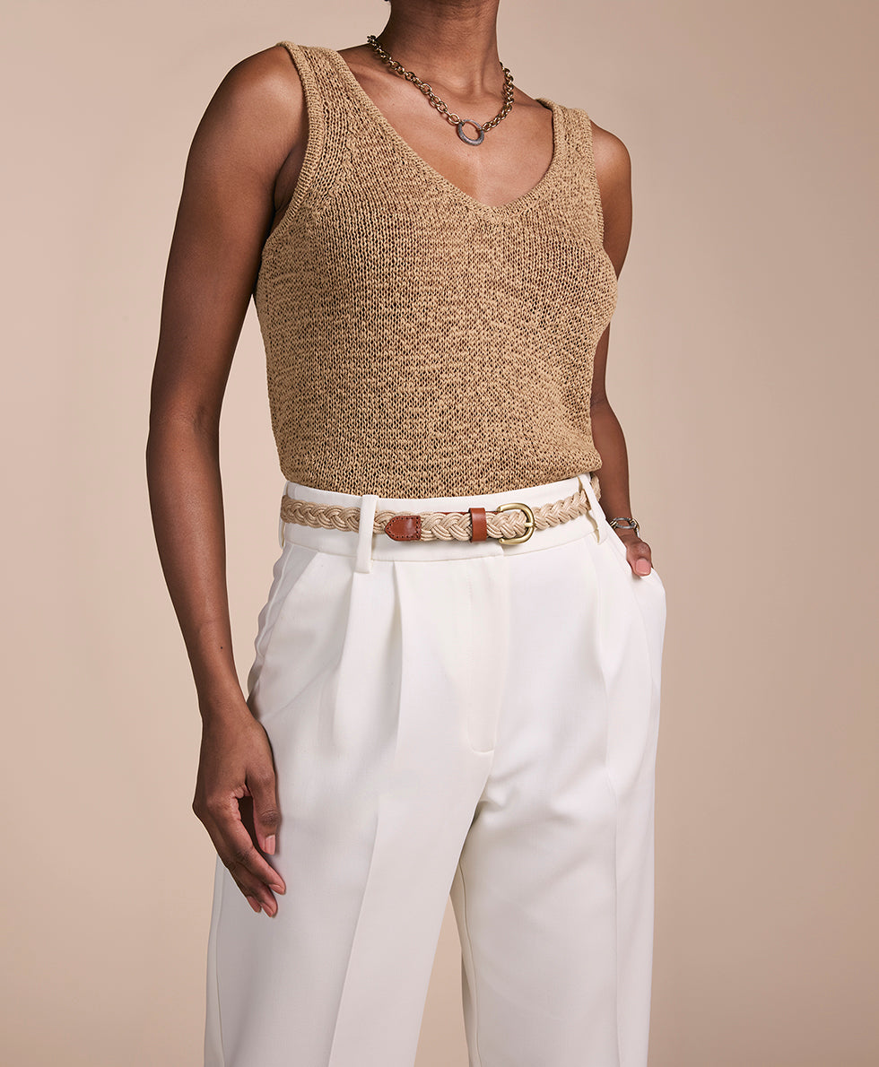 Patricia Nash Istres Braided Belt - Rope and Leather