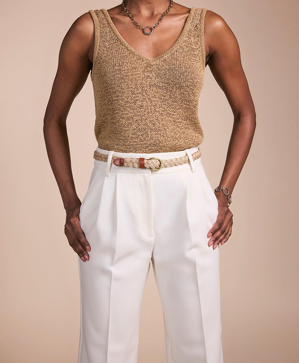 Patricia Nash Istres Braided Belt - Rope and Leather