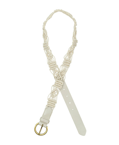 Patricia Nash Miramas Macrame Belt - Rope and Leather
