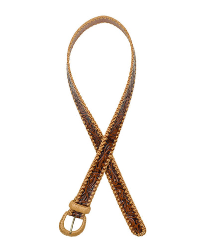 Patricia Nash Calais Belt - Tooled - Tan