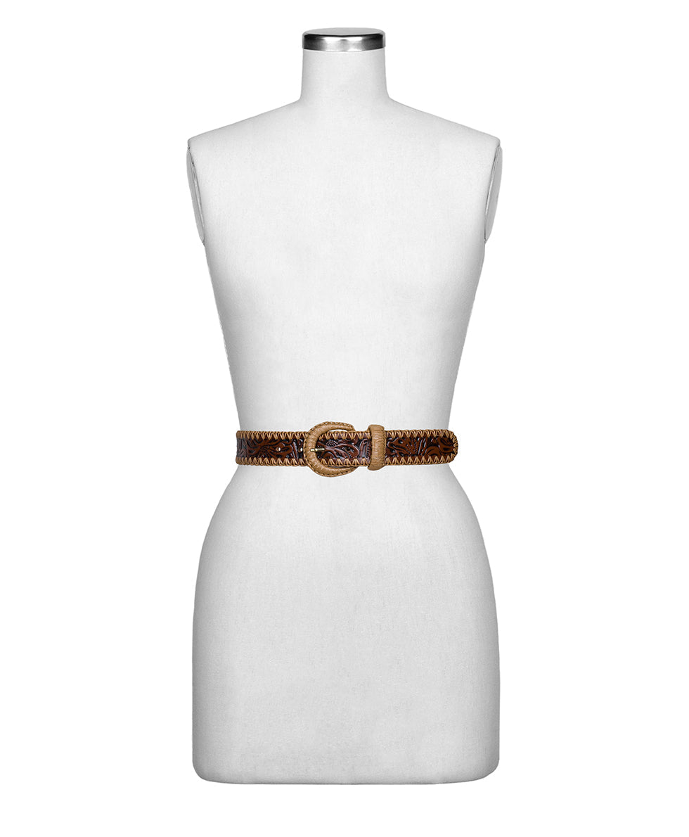 Patricia Nash Calais Belt - Tooled - Tan