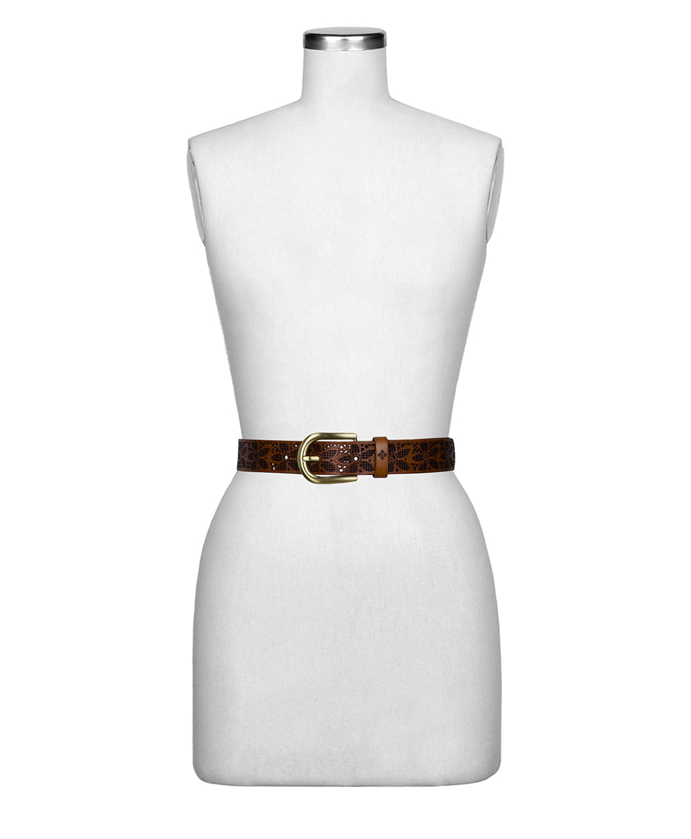Patricia Nash Vezere Belt - Laser Cut - Light Tan
