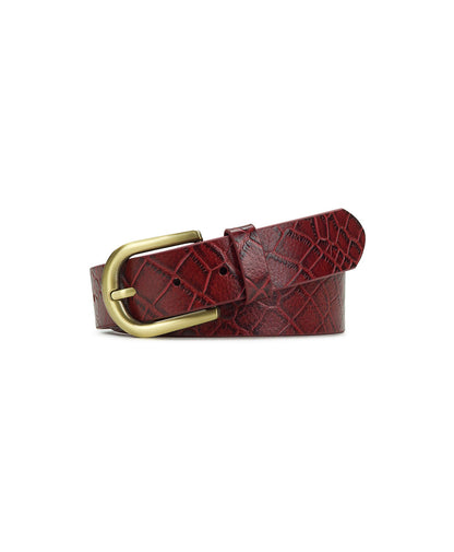 Patricia Nash Vietri Belt - Croc - Oxblood