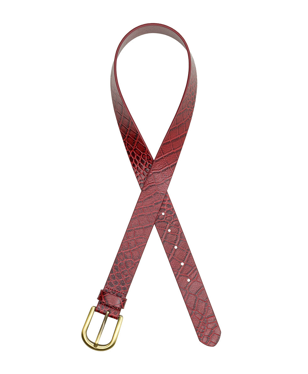 Patricia Nash Vietri Belt - Croc - Oxblood