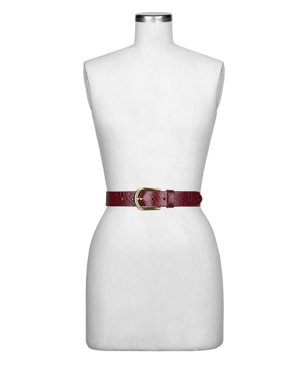 Patricia Nash Vietri Belt - Croc - Oxblood