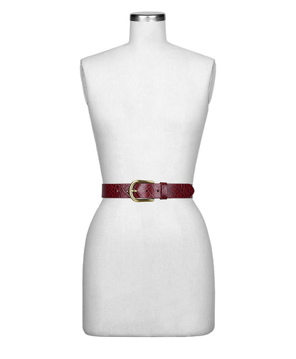 Patricia Nash Vietri Belt - Croc - Oxblood