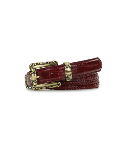 Patricia Nash Barni Belt - Vintage Croc Oxblood | Patricia Nash Designs
