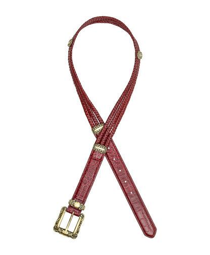 Patricia Nash Barni Belt - Vintage Croc Oxblood | Patricia Nash Designs