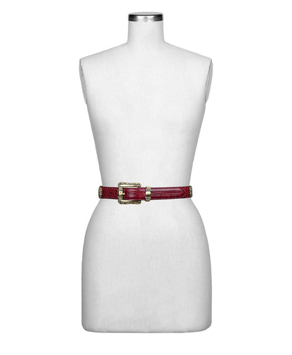 Patricia Nash Barni Belt - Vintage Croc Oxblood | Patricia Nash Designs