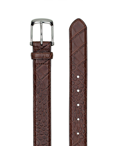 Patricia Nash Nash Men's Modena Croc Dress Belt | Chestnut | Patricia Nash