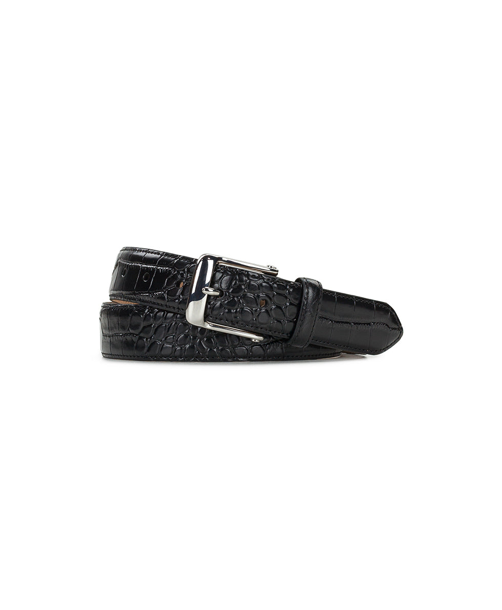 Patricia Nash Nash Men's Modena Croc Dress Belt | Black | Patricia Nash