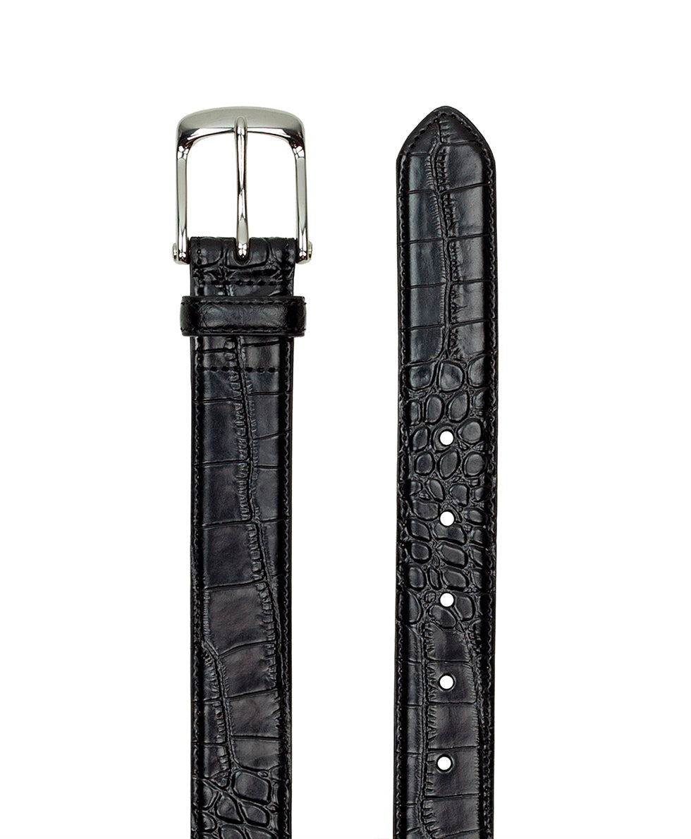 Patricia Nash Nash Men's Modena Croc Dress Belt | Black | Patricia Nash