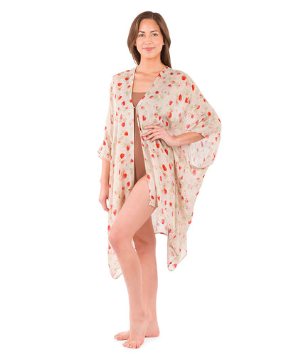 Patricia Nash Short Ruana Cover-Up - Parisian Strawberry