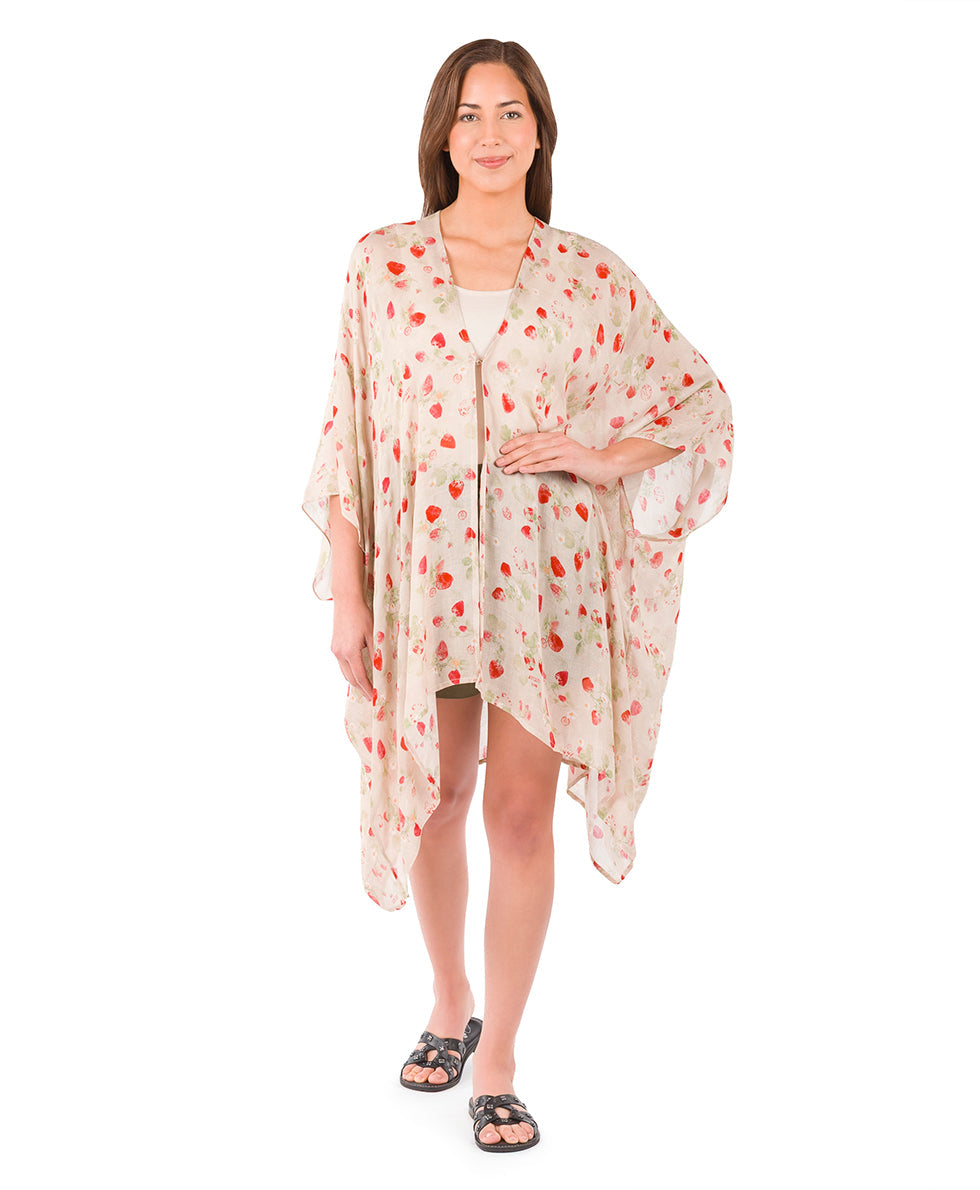 Patricia Nash Short Ruana Cover-Up - Parisian Strawberry