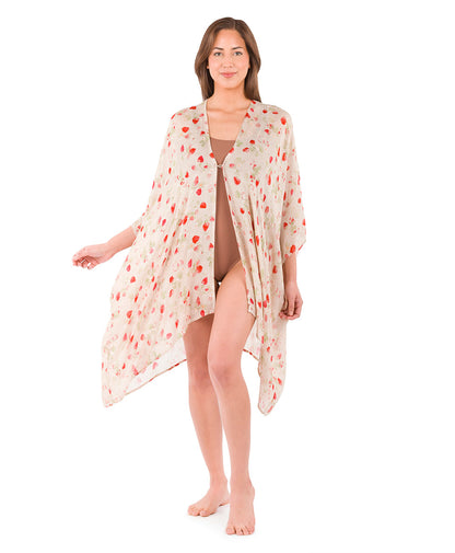 Patricia Nash Short Ruana Cover-Up - Parisian Strawberry
