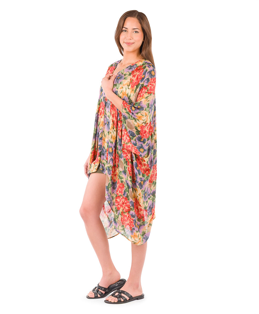Patricia Nash Short Ruana Cover-Up - French Hydrangeas