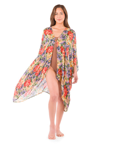 Patricia Nash Short Ruana Cover-Up - French Hydrangeas