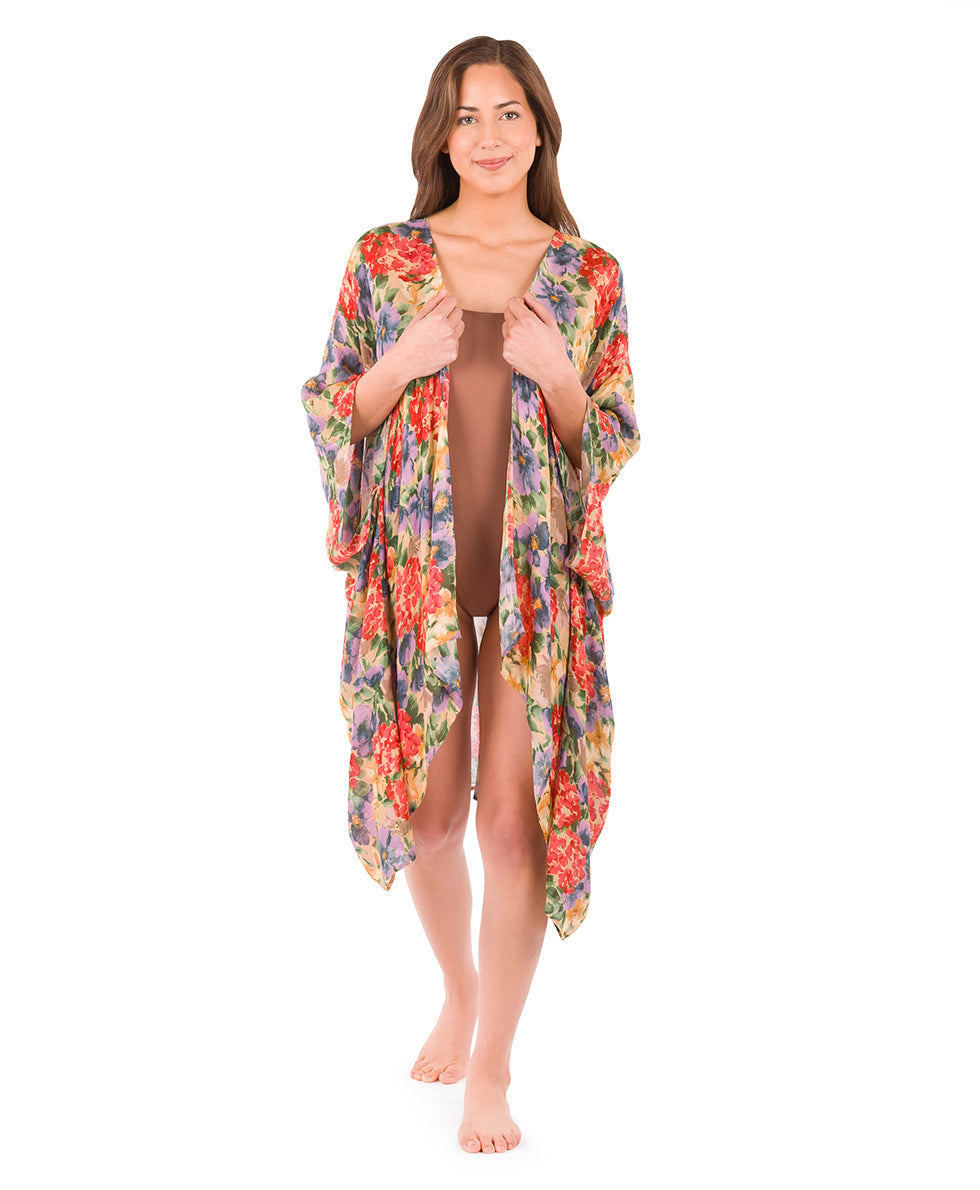 Patricia Nash Short Ruana Cover-Up - French Hydrangeas