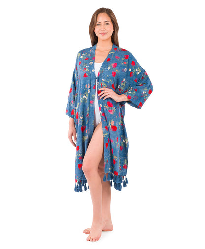 Patricia Nash Ruana Cover-Up with Tassels - Parisian Strawberry