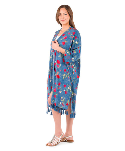 Patricia Nash Ruana Cover-Up with Tassels - Parisian Strawberry