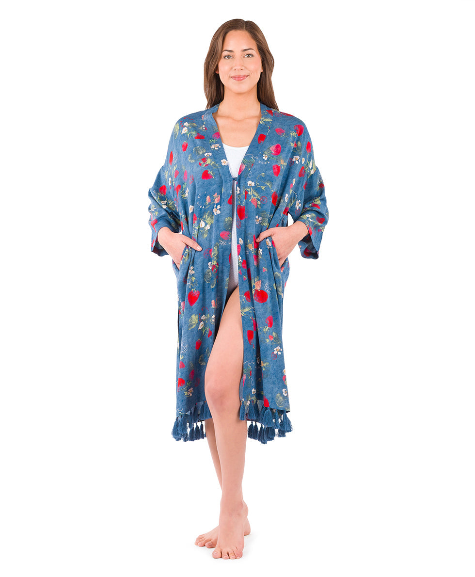 Patricia Nash Ruana Cover-Up with Tassels - Parisian Strawberry