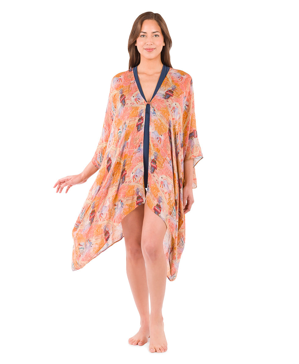 Patricia Nash Short Ruana Cover-Up - Paris Map