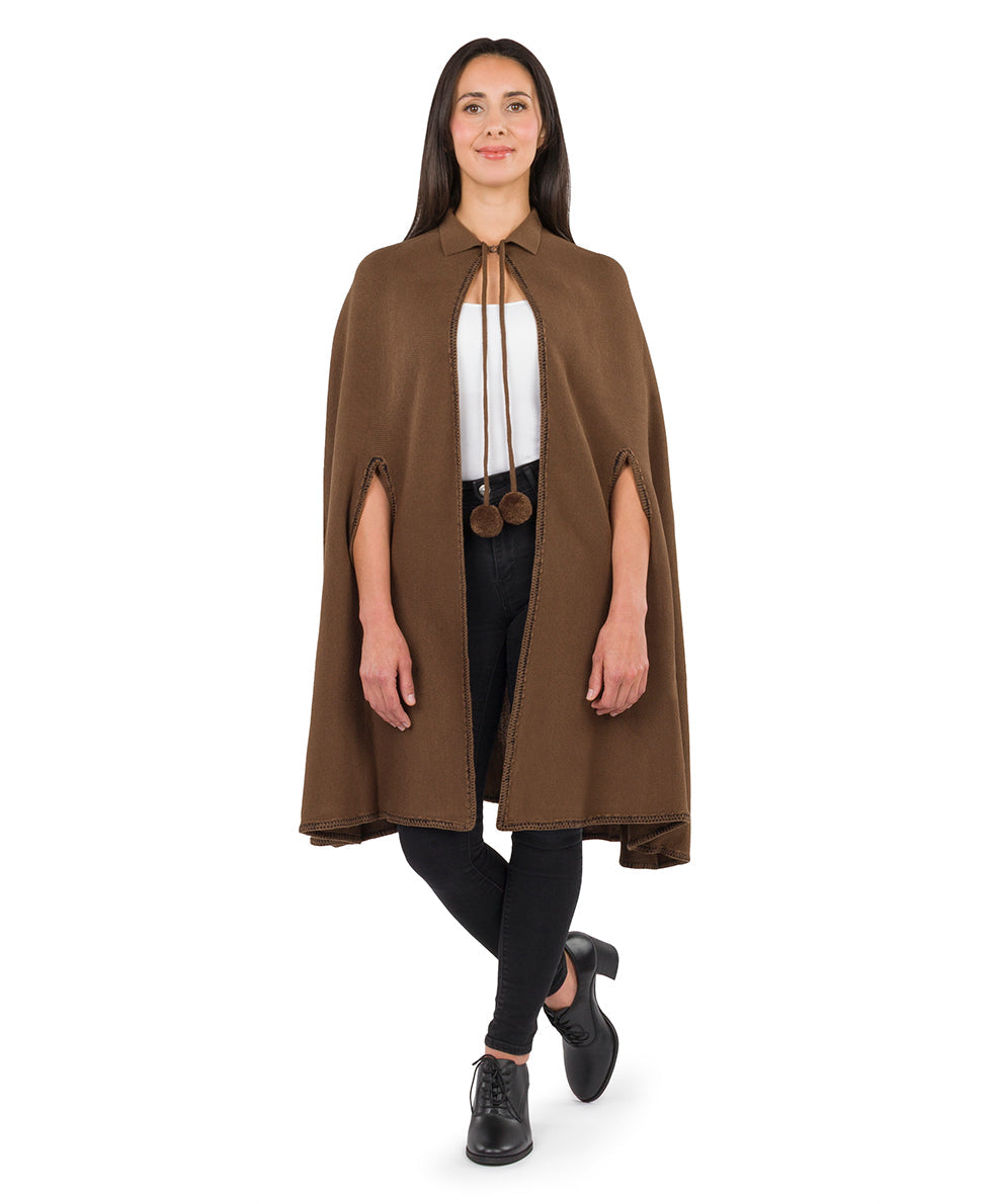 Patricia Nash Collar Cape with Pom Poms - Vintage
