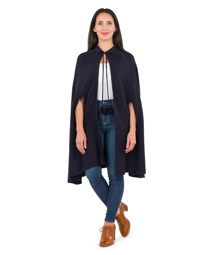 Patricia Nash Collar Cape with Pom Poms - Vintage