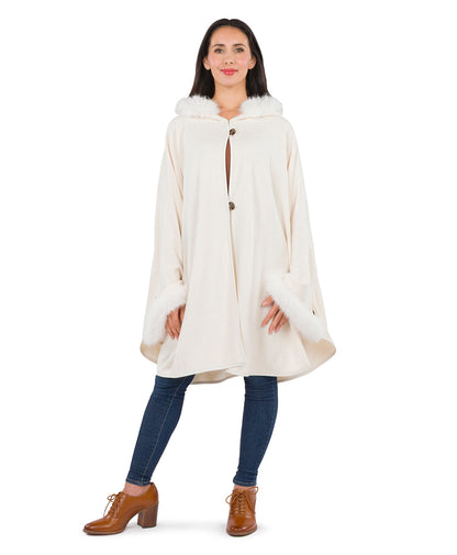 Patricia Nash Hooded Cape with Faux Fur - Vintage