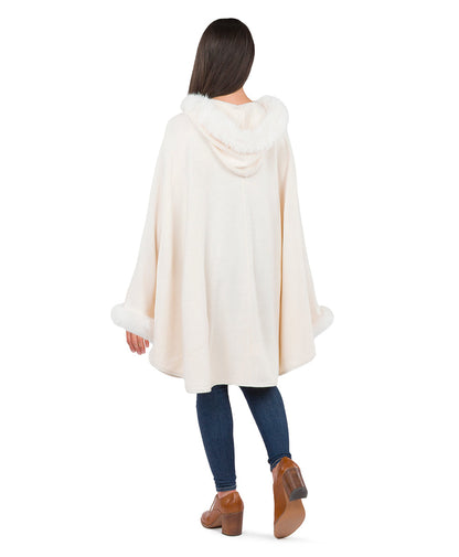 Patricia Nash Hooded Cape with Faux Fur - Vintage