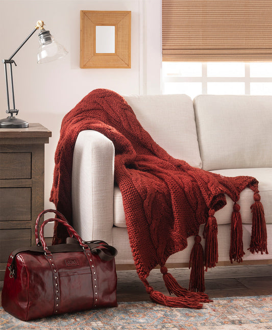 Patricia Nash Tasseled Throw - Signature Knit Collection