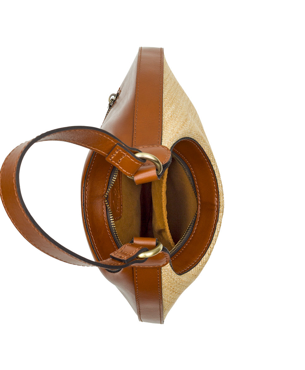 Patricia Nash Coco Crescent Hobo with Scarf - European Natural Fine Weave