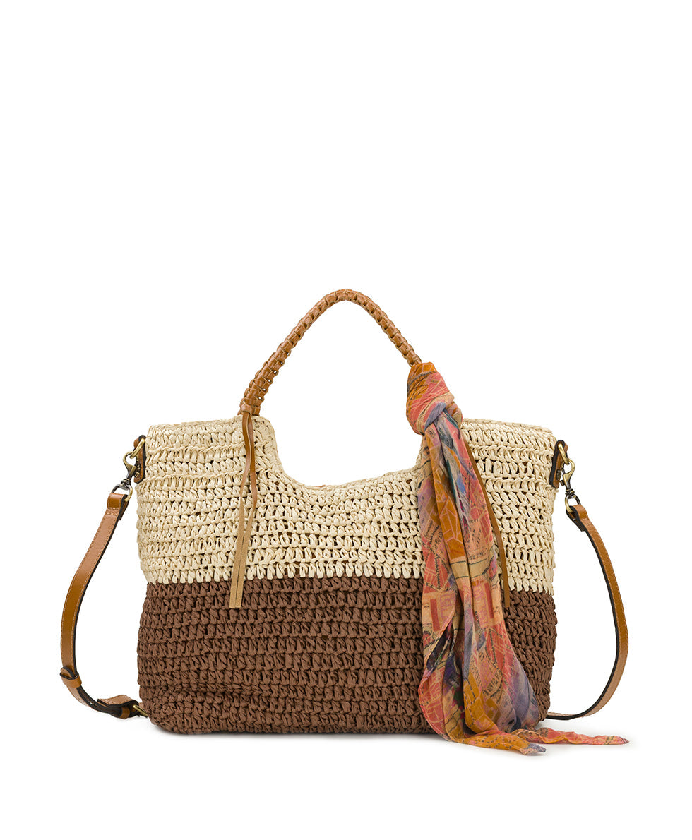Patricia Nash Gabriella Tote with Scarf - Specialty Woven