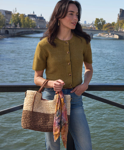Patricia Nash Gabriella Tote with Scarf - Specialty Woven