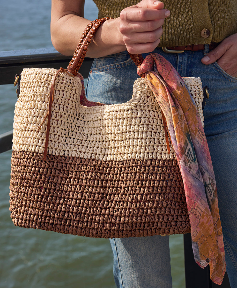 Patricia Nash Gabriella Tote with Scarf - Specialty Woven