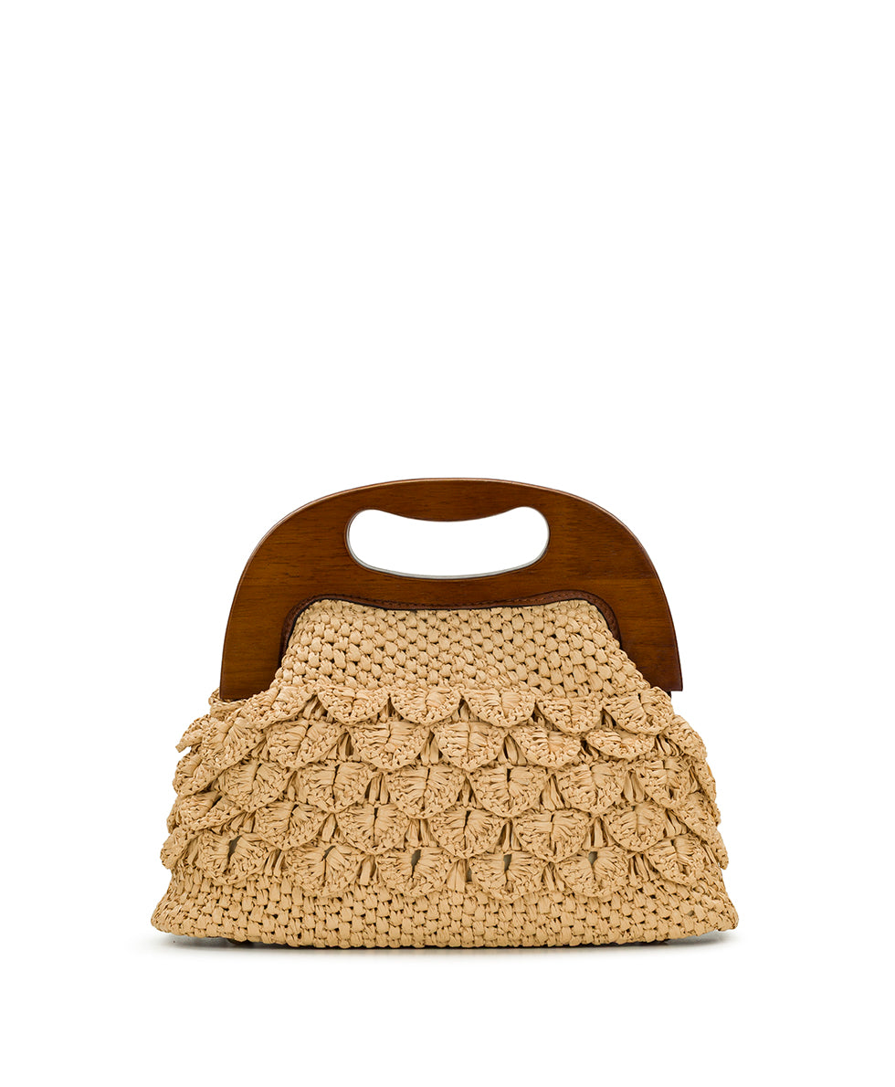 Patricia Nash Sandrine Wooden Frame Crossbody - Scalloped Raffia