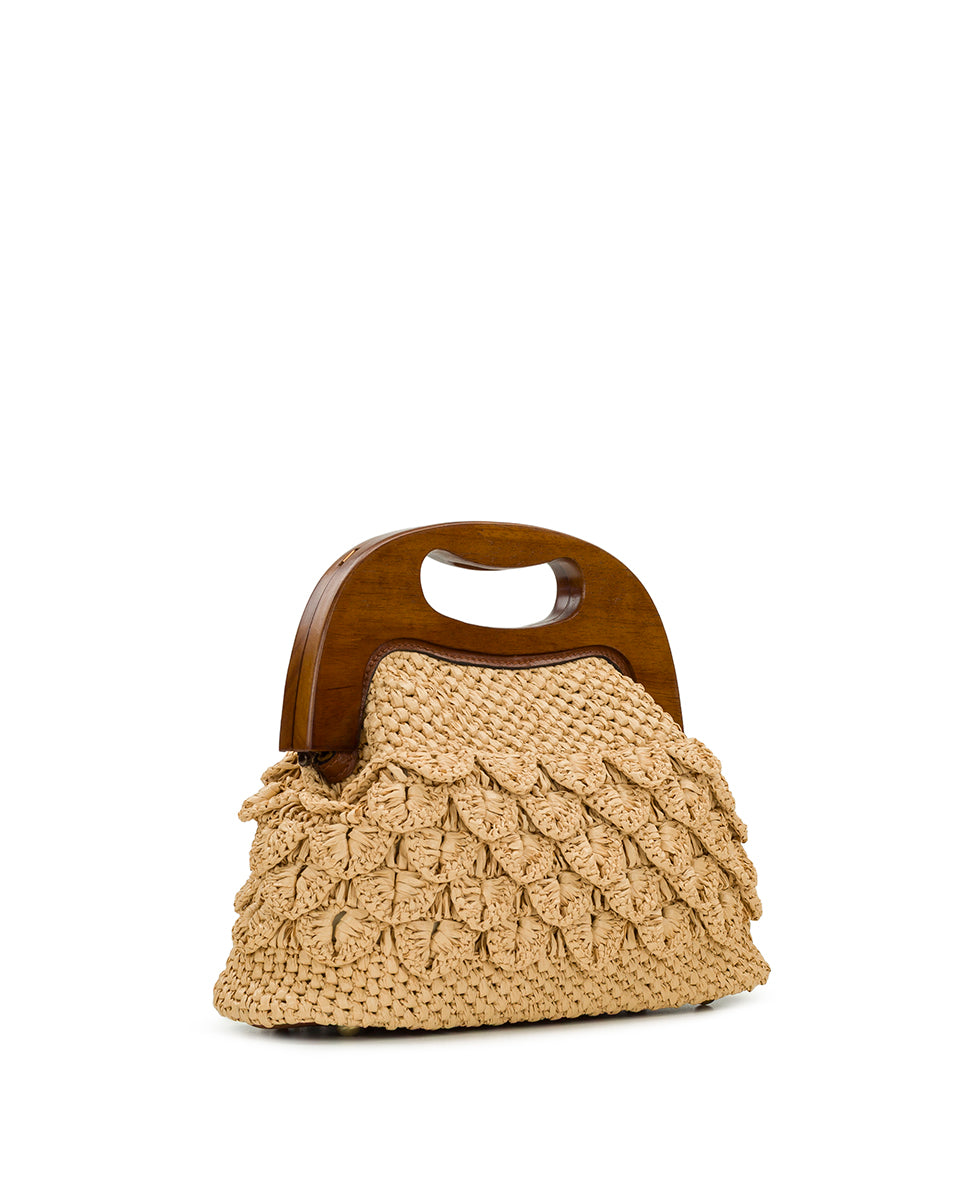 Patricia Nash Sandrine Wooden Frame Crossbody - Scalloped Raffia