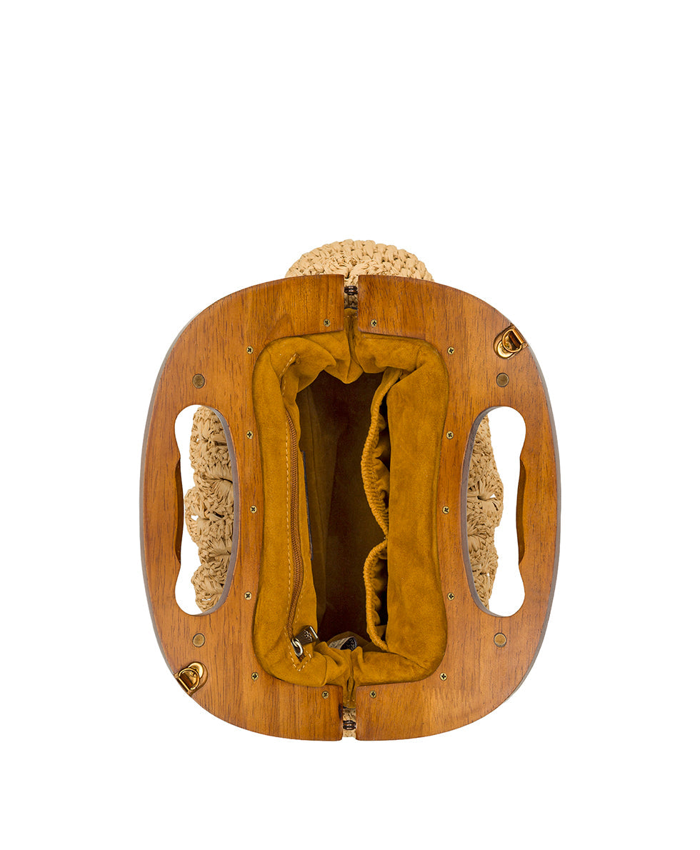 Patricia Nash Sandrine Wooden Frame Crossbody - Scalloped Raffia