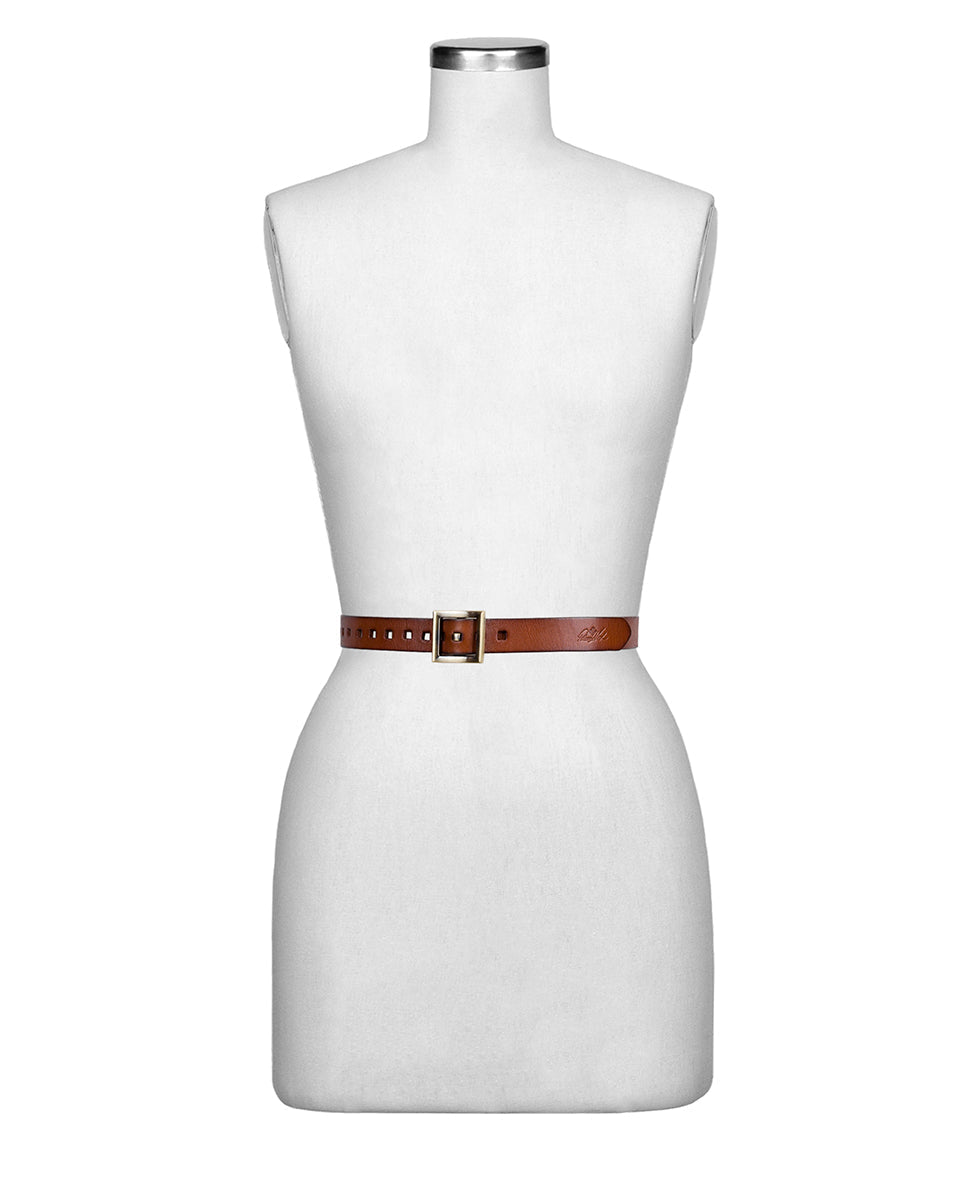 Patricia Nash Huxton Square Buckle Belt - Handcut — Tan