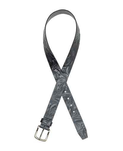 Patricia Nash Pelosa Leather Belt - Tooled — Black
