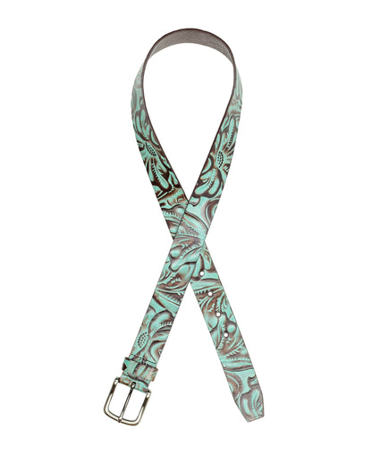 Patricia Nash Pelosa Belt - Tooled — Turquoise