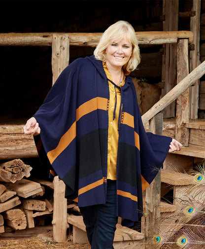 Patricia Nash Striped Hooded Cape - Classics