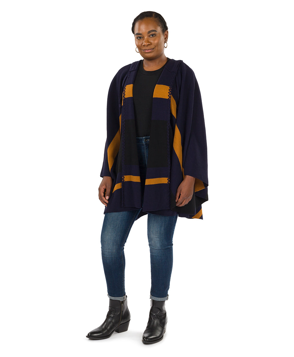 Patricia Nash Striped Hooded Cape - Classics