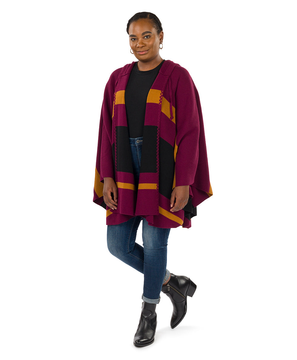 Patricia Nash Striped Hooded Cape - Classics
