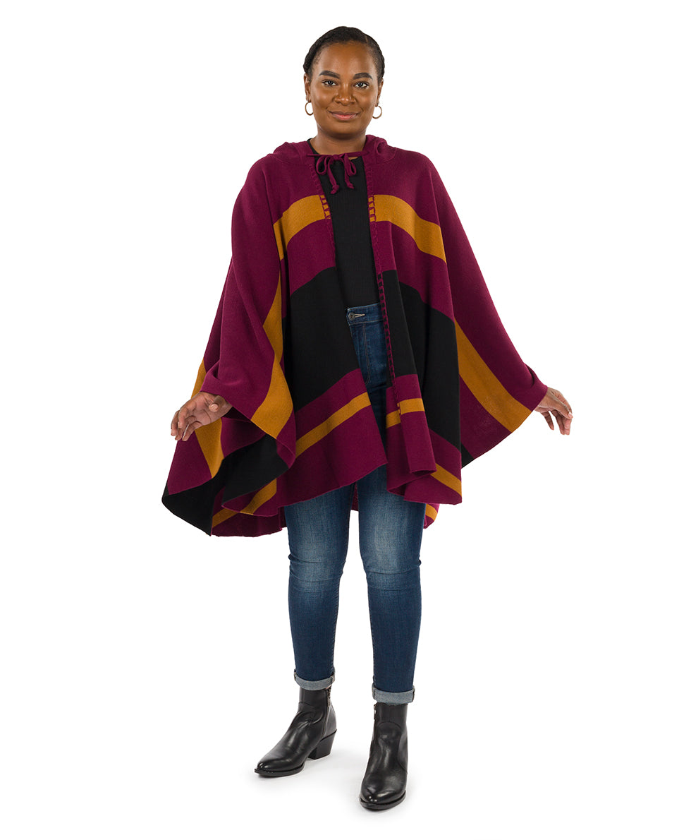 Patricia Nash Striped Hooded Cape - Classics