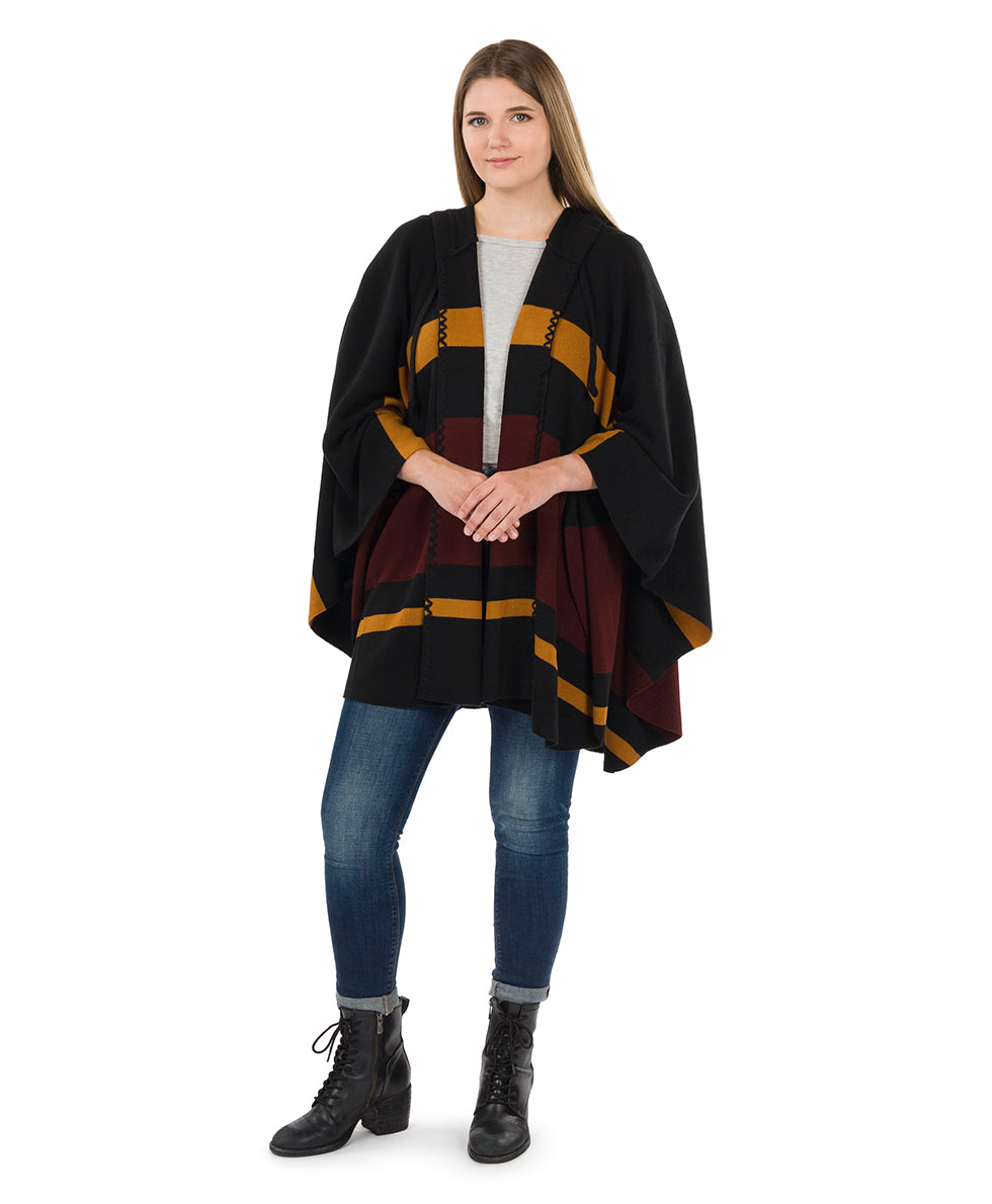 Patricia Nash Striped Hooded Cape - Classics