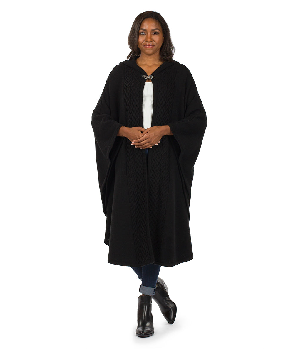 Patricia Nash Hooded Cape with Clasp - Cable