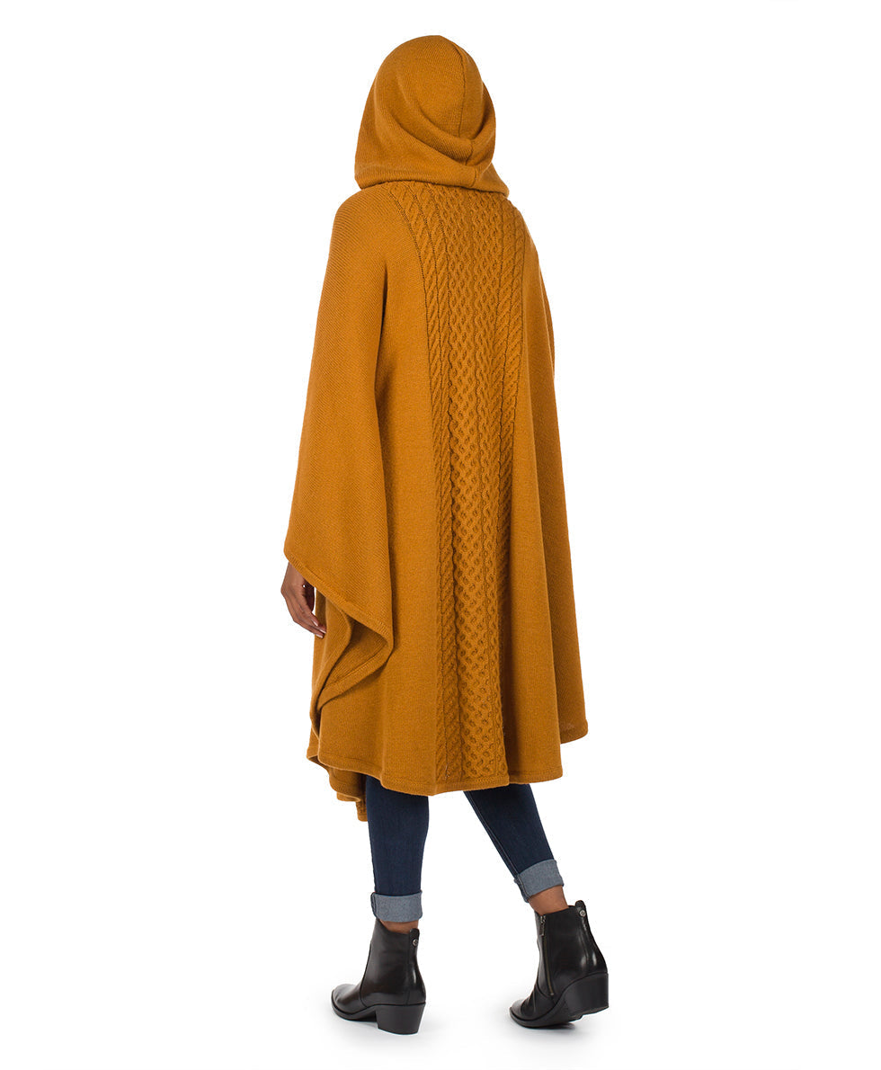 Patricia Nash Hooded Cape with Clasp - Cable